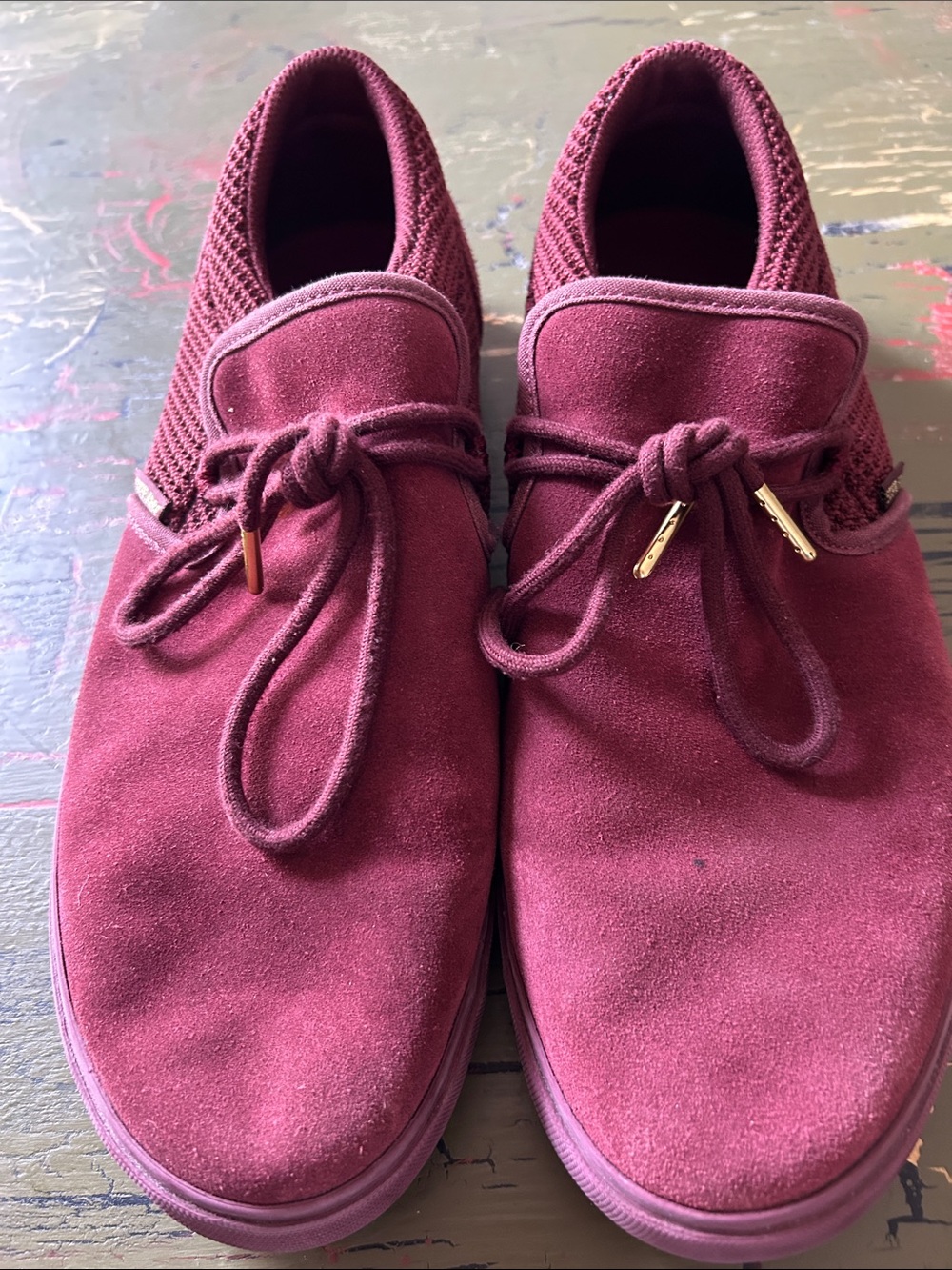 Supra Men's Burgundy Suede with Mesh Heels Slip On Loafers Size 11.5